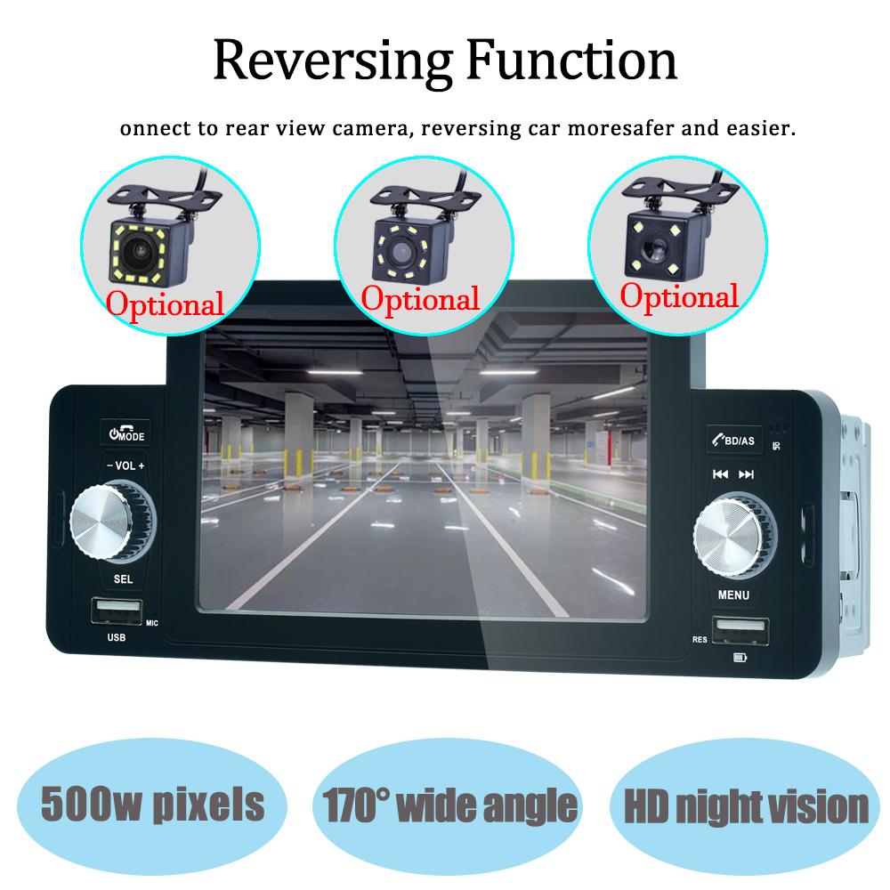REAKOSOUND 1 Din 5" CarPlay Radio Car Stereo Bluetooth MP5 Player Android-Auto Hands Free A2DP USB FM Receiver Audio System 160