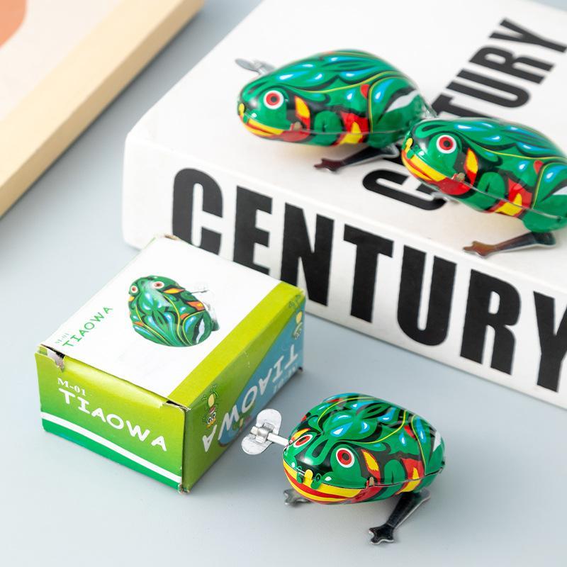 1/2/5Pcs Classic Tin Clockwork Clockwork Toy Jumping Frog Children'S Vintage Toy Boy Boy Education Baby Toy Wind Up Toys