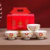 HEYUXI New Chinese Palace Style Red Lotus Ceramic Tableware Set
