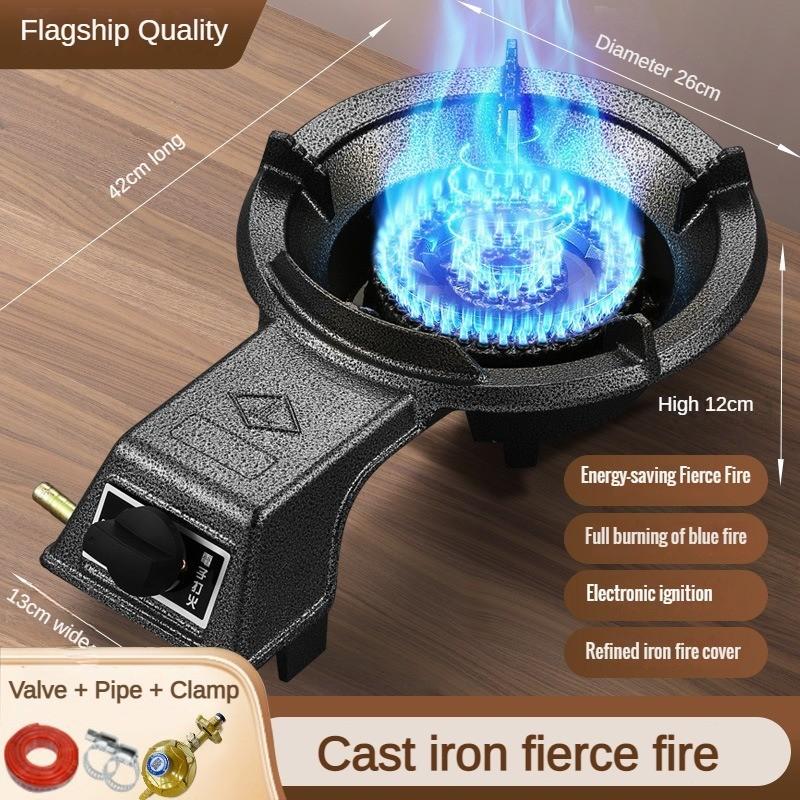 High Fire Stove Household Low-pressure Thickened Desktop Cast Iron Single Stove Kitchen Cooking Liquefied Gas Stove Black
