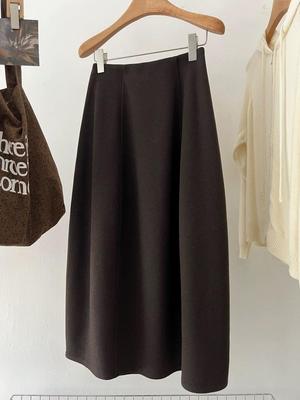 Korean Style Retro High Waist Wool Blend Tulip Skirt - Mid-Length, Thickened for Winter