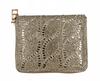 Wallet on a chain, mini bag, Crystal, Greek pattern, gold