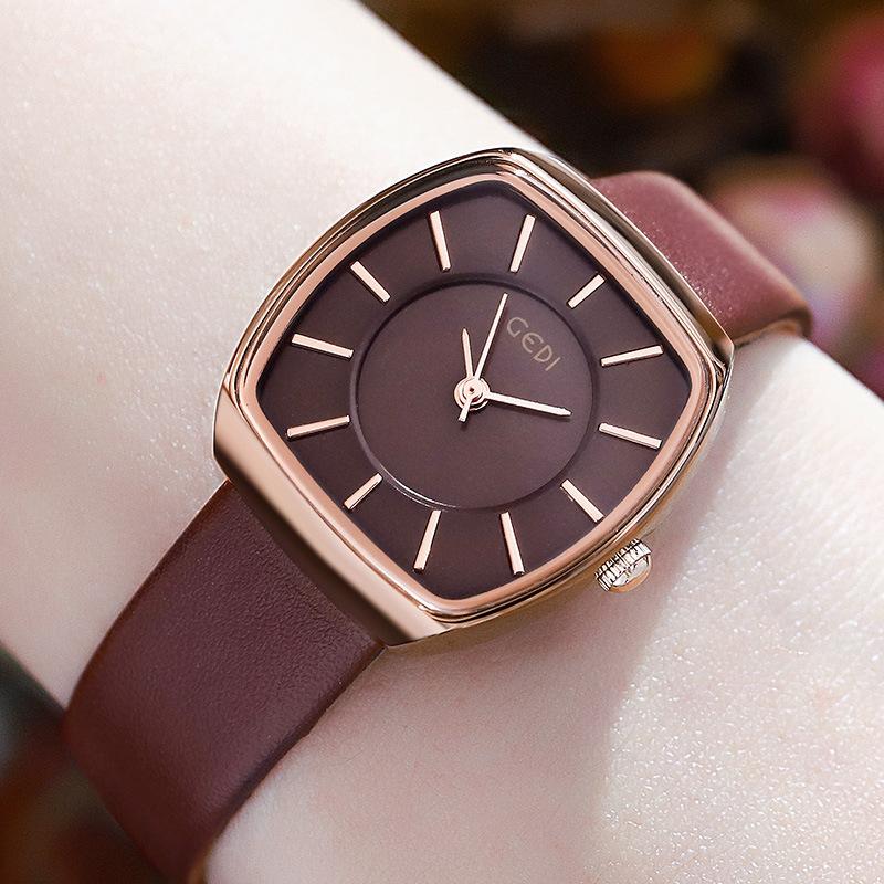 

Женские часы простые повседневные студенческие водонепроницаемые кварцевые часы новые модные женские часы бочкообразного типа для женщин