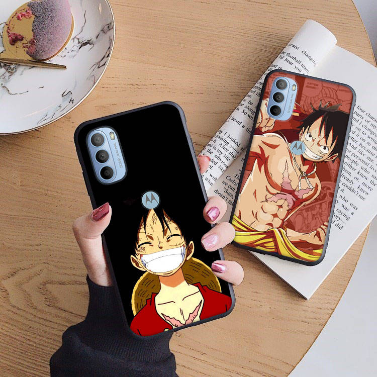 AD62 One Piece Luffy Black Case for iPhone 16 15 Plus 14 13 12 11 Pro 8 7 6S SE 5S X XR XS Max Realme C30 C33 C31 9I Huawei Y8P Y9 Sofe Cover