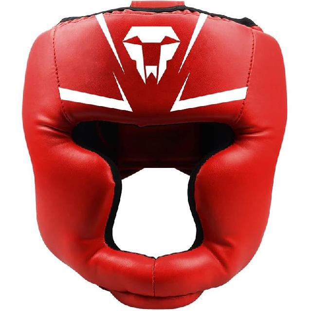 LangRay Boxing Headgear for Kids Adults: MMA Kickboxing Headgear with Mesh, Headgear for Sparring Karate Taekwondo Martial Arts Large красный