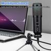 15V Professional USB RGB Microphone Condenser Microphones for Laptop Recording Sing Live for Gaming