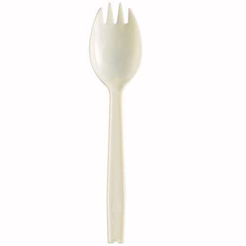Nagao Disposable Spork, 16cm, Natural, Individually Wrapped, Set of 100, 3771207