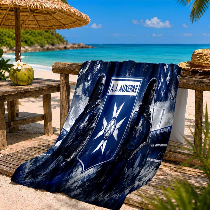 Aj Auxerre Football Club Beach Towel Microfiber Beach Towel, Lightweight and Quick-Dry, for Summer Travel, Swimming Pool Fan Birthday Gift