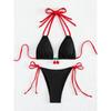 2026 Strawberry Designer Bikini Women Sexy White Contrast Push Up Micro Swimsuit Brazilian Bandage Bathing Suit Thong Swimwear