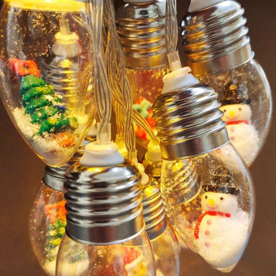 Christmas Snow String Lights LED Colored Snow Bulbs Decorations for Home