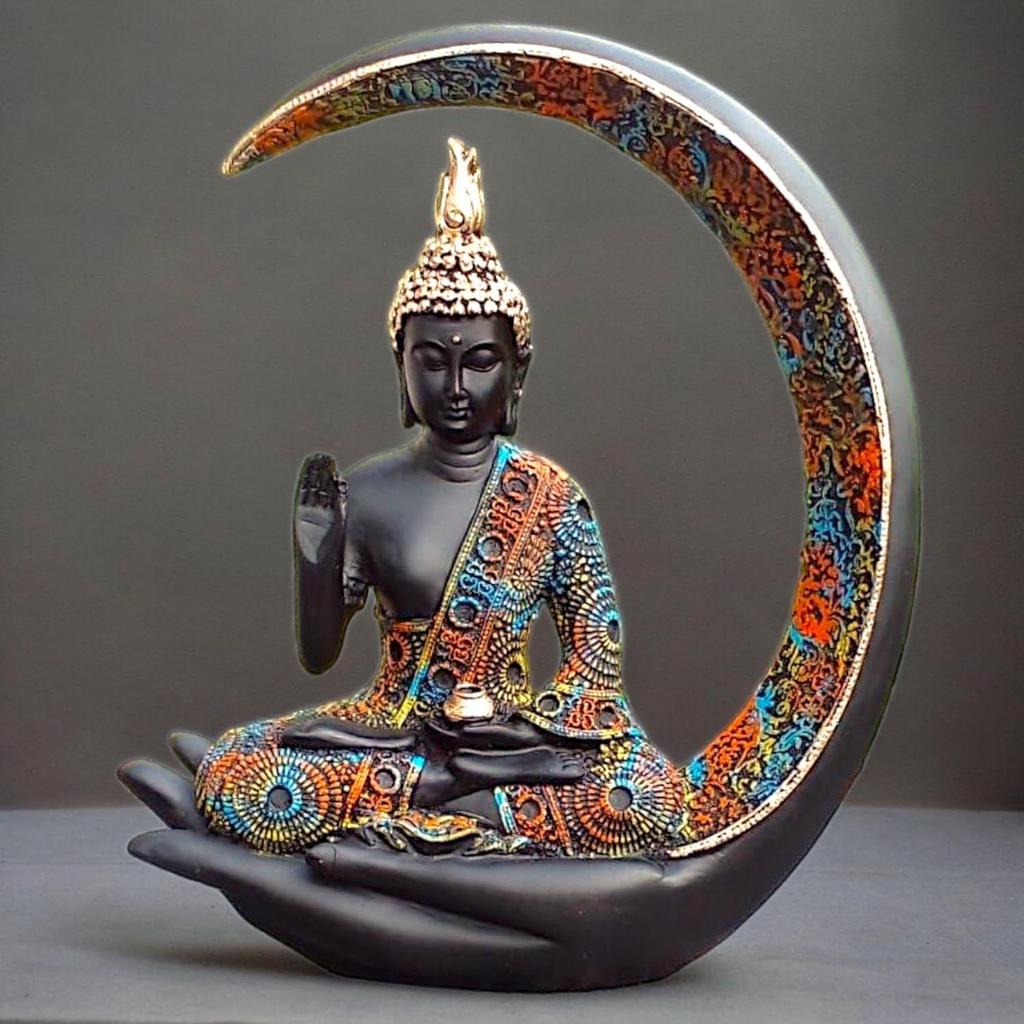 Grande Statuetta del Buddha Lunare Meditante per Decorazione Domestica - Soggiorno - Inaugurazione della Casa