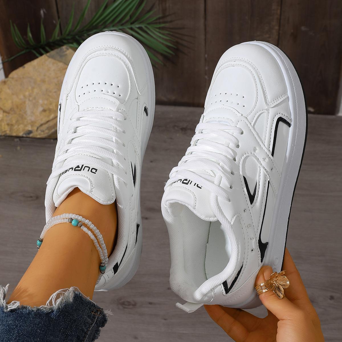 

New White Women Casual Shoes Woman Breathable Sport Vulcanize Shoes Trend Walking Sneakers Platform Flats Running Sneakers Women 35 білий