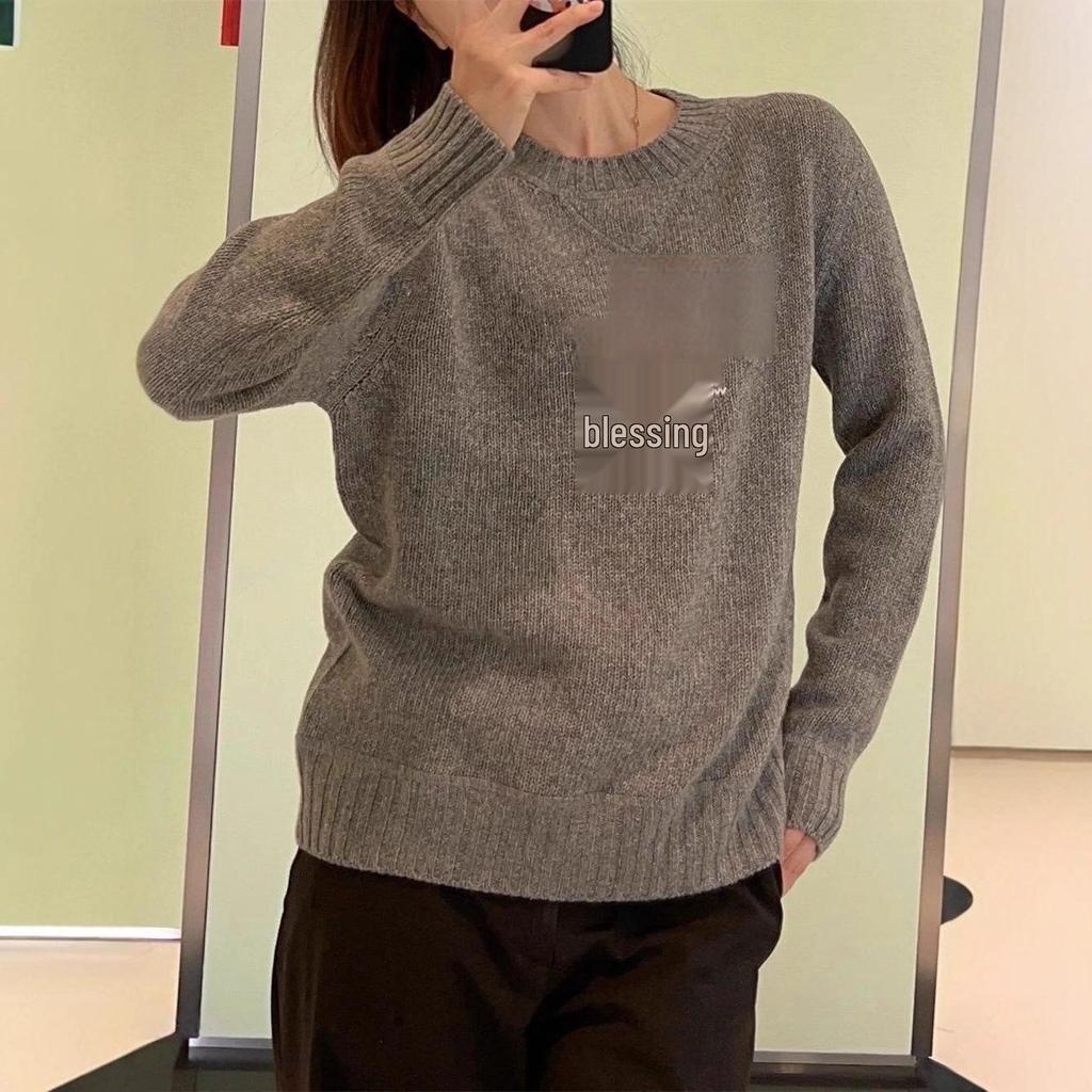 Nanyou 25 A/W Classic Letter Cashmere Knit Sweater - Loose Fit, Versatile, Logo Jacquard