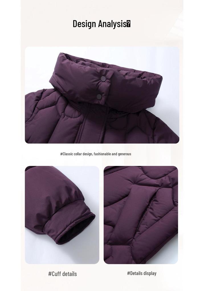 2025 New Hooded Cotton Jacket for Middle-Aged Women: Autumn-Winter Mid-Length Down Coat