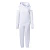 2026 Women's European & American Fashion Solid Color Two-Piece Set: Hooded Cropped Sweatshirt & Joggers