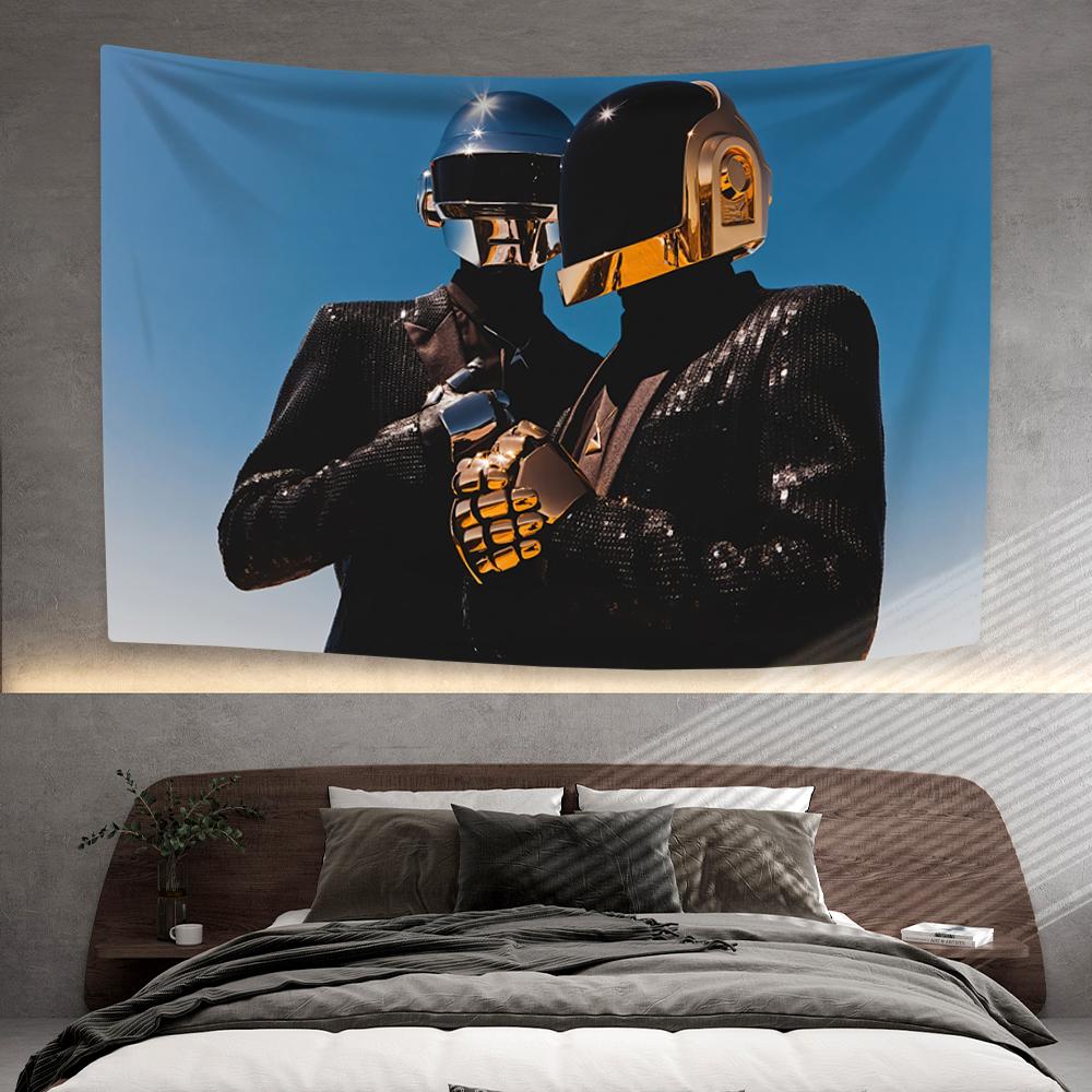 Daft Punks Tapiserie Elektronická Hudba Domácí Dekorace Nástěnná Závěsná Látka na Pozadí do Ložnice nebo Obývacího Pokoje Koncertní Dekorace
