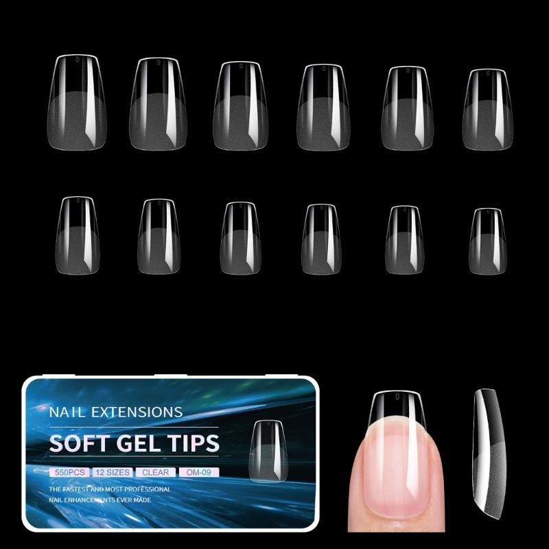 Gel Nail Tips Pre filed Almond/Stilettos/Square/Coffin Nail Tips Full Cover Nail Tips Press On Nail Artificial Fake Nail