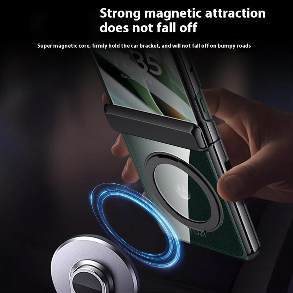 For Motorola Razr 60 Ultra 5G Case Compatible with MagSafe Kickstand Electroplated PC Phone Cover Built-In Screen Protector