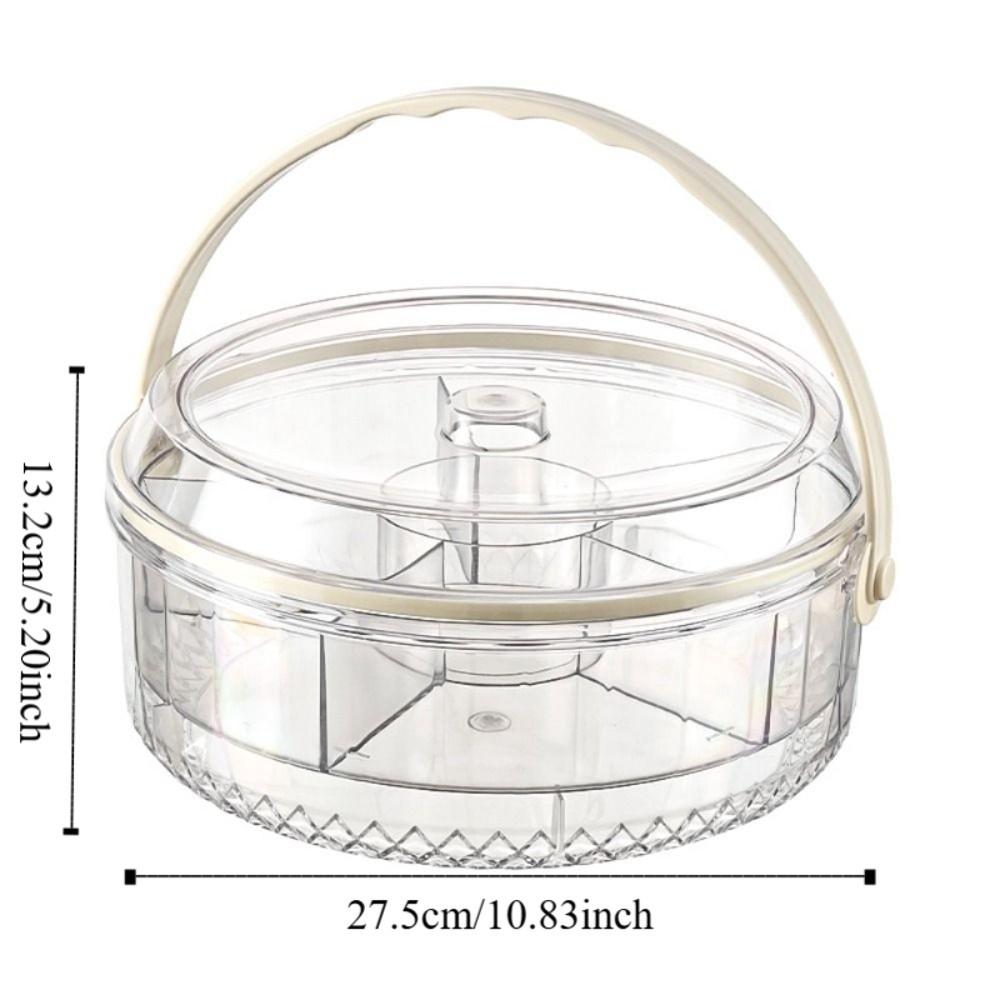 Foldable Handle Fruit Storage Container Divided Living Room Serving Tray  Summer