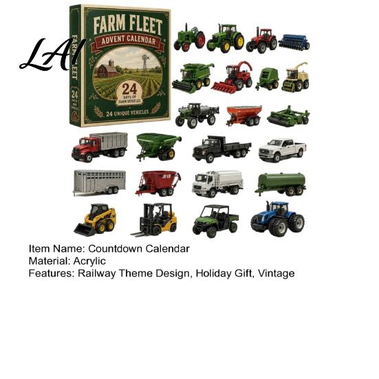 Miniature Locomotive Models 24-Day Train Advent Calendar Countdown Box with Mini Vehicle Collectible Model Railway Accessories Figures 2D
