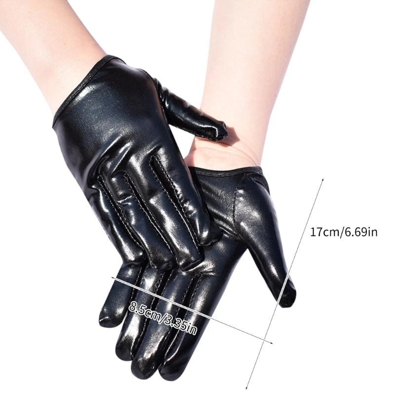 Women Glossy Short Gloves Punk Styles Hand Gloves For Fashion And Comfortable Night Club Music Festival Handwear