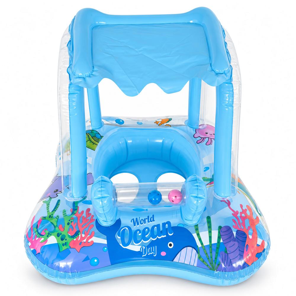 Xiao Lv Inflatable Baby Swim Ring with Removable Sunshade Canopy