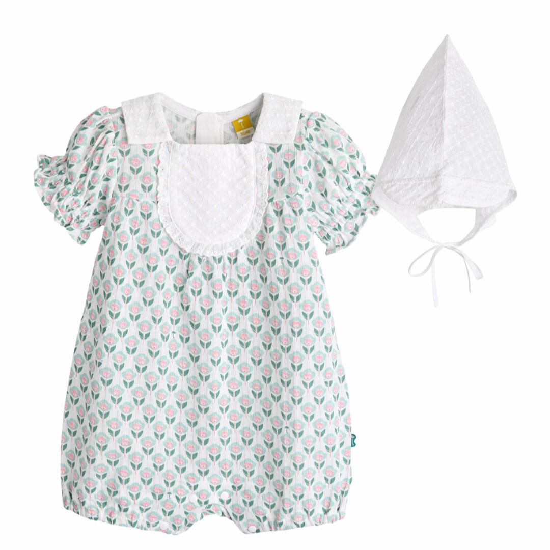moimoln Arin Baby Romper and Hat Set Summer Infant Bodysuit 60