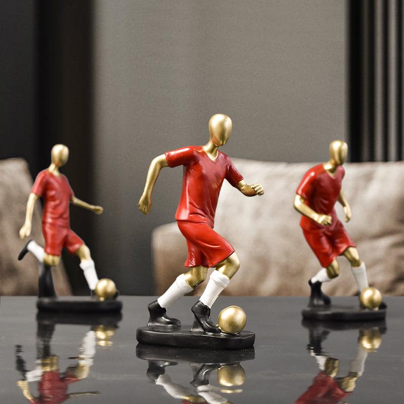 Elegant Mini Football Player Figurine for Home Decor