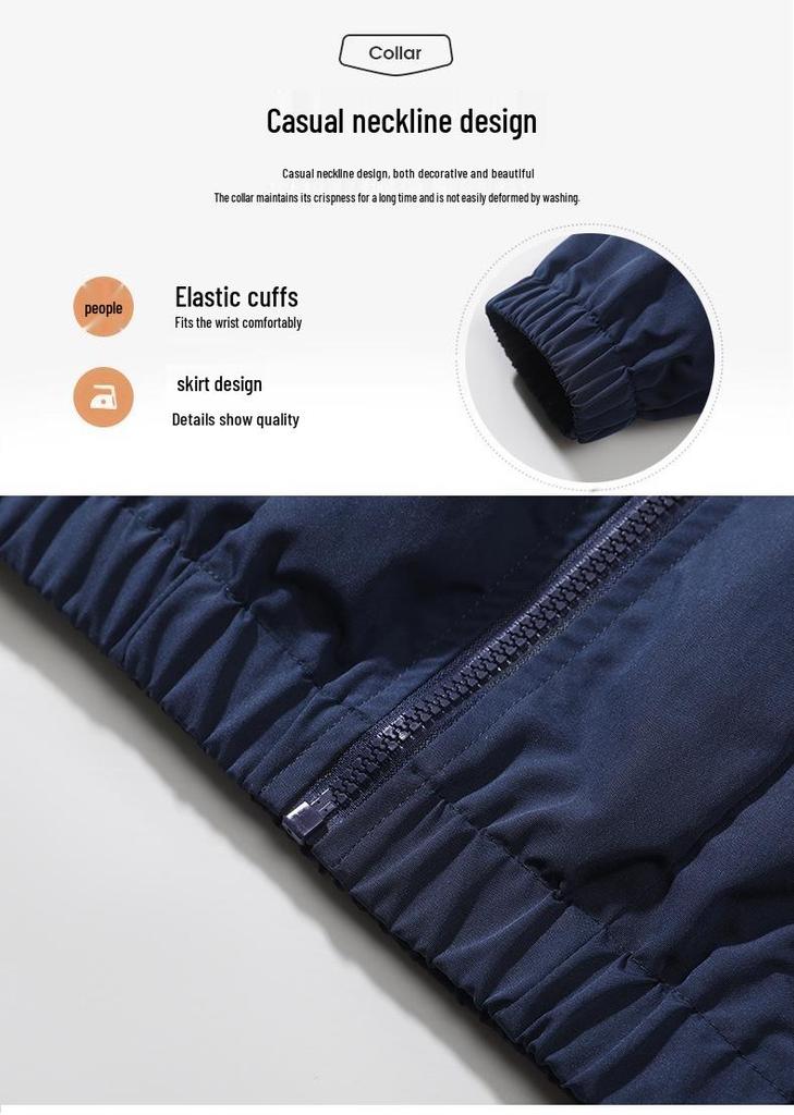 2025 Men's Plus Size Hong Kong Style Color Block Stand Collar Jacket - Spring/Autumn Casual Sport Outerwear