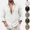 New European and American Men's Shirt Multi-pocket Casual Long-sleeved Top for Men