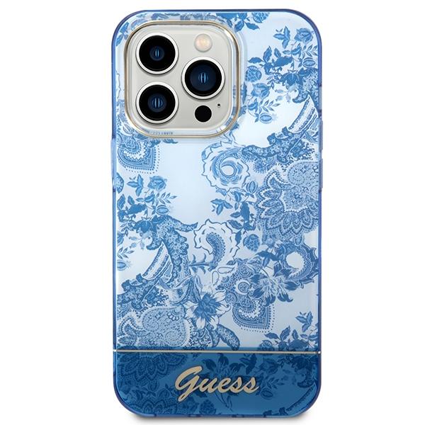Guess Guhcp14Lhgplhb Iphone 14 Pro 6,1 Niebieski/Blue Hardcase Porcelain Collection