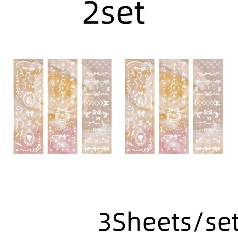 3 Sheets Butterfly Moon Star Stickers PET Transparent Decorative Stickers For Craft Album Journal Scrapbooking