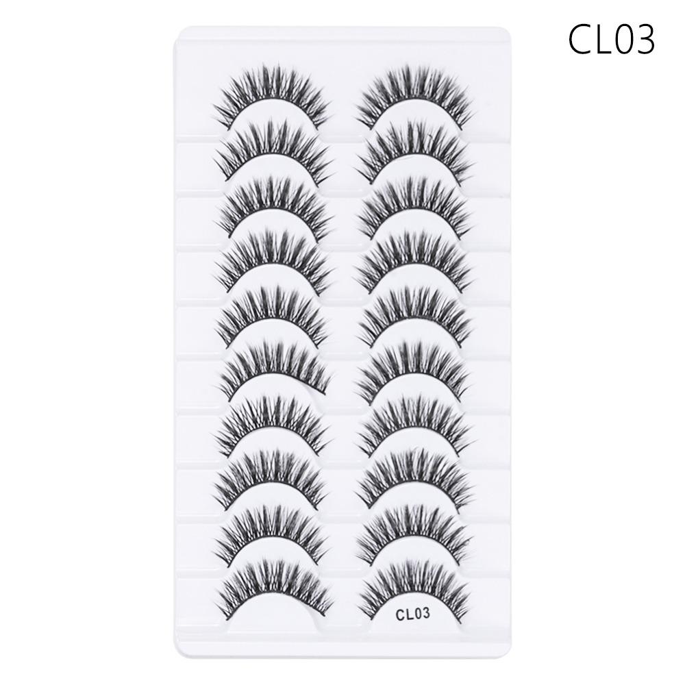 10 Pairs Natrual Long False Eyelashes Full Strip Fake Eyelash 3D Faux Mink Lash Eye Lash Extension