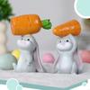 2Pcs/Set Colorful Cute Easter Bunny Figurine Simulation Bunny Hand-Painted Resin Rabbit Decoration DIY Realistic