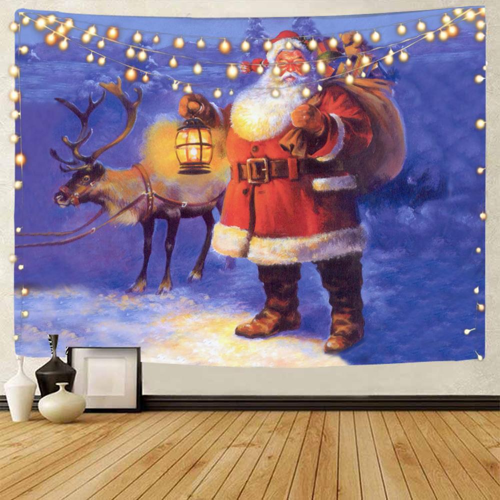 Christmas Santa Background Decoration Tapestry Christmas Party Bar Background Decoration Tapestry Christmas Home Background