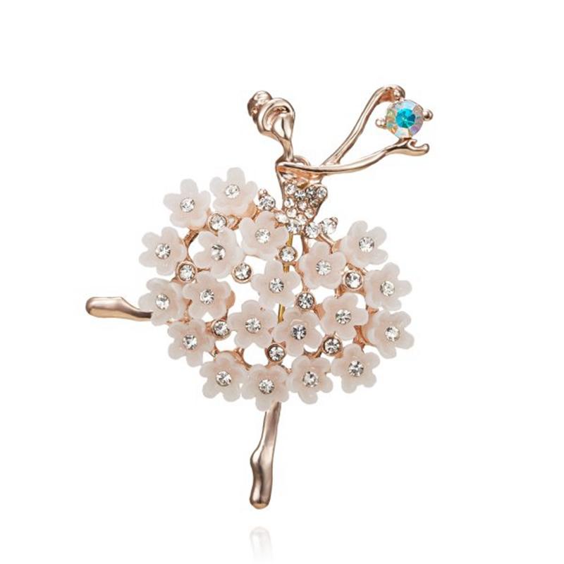 Dance Girls Ballet Dancing Brooches For Women Artistic Gymnastics Shining Crystal Zircon Brooch Pins Dress Coat Wedding Jewelry