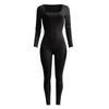 Women's Yoga Romper Long Sleeve Ribbed Square Neck Slim Fit Casual Bodysuit Workout Jumpsuit Long Sleeve Sports Fitness Jumpsuit