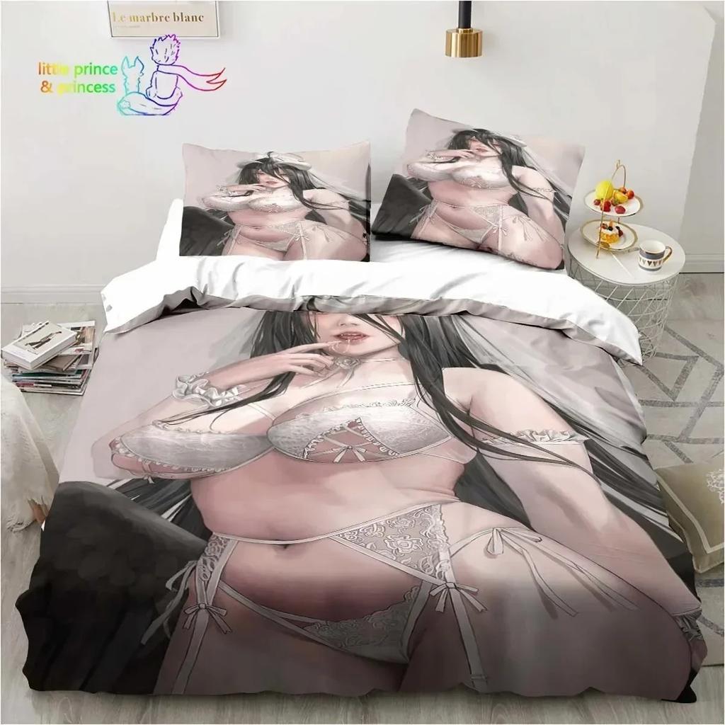 3D Print Albedo Overload Bedding Set Single Twin Full Queen King Size Bed Set Bedroom Hentai Anime Girl Bedding Gift
