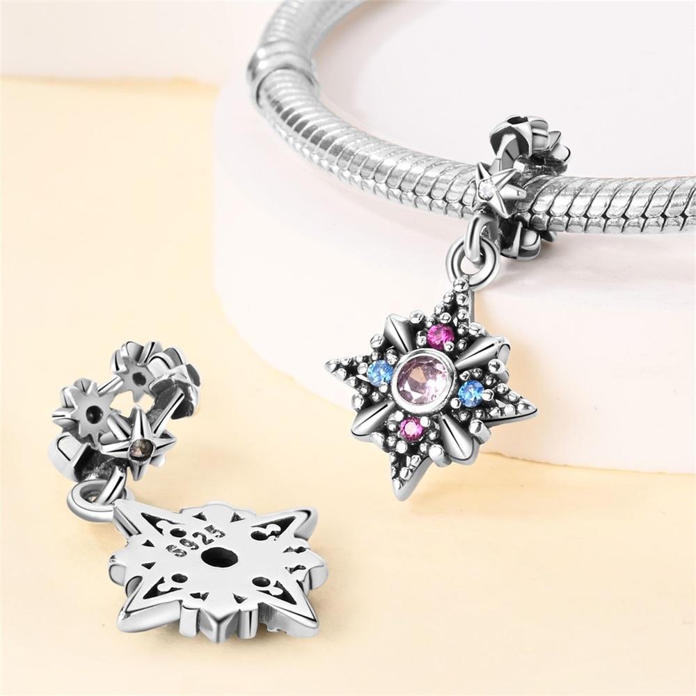 Plated 925 Silver Moon PonyCharms Fit 925 Charms Bracelet Beads Jewelry Gifts for Women