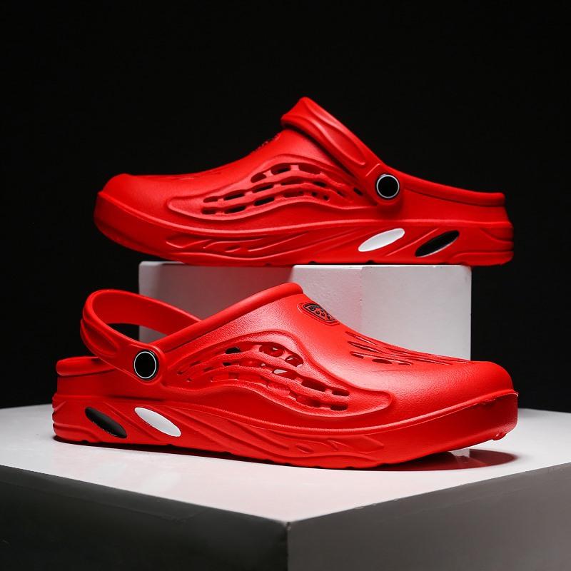 Slippers Men's Summer Sandals Outdoor Hole Shoes Outside Sandals Home Half Drag Korean Version Trendy Personalized Beach Shoes