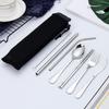Portable Travel Cutlery Set Stainless Steel Tableware Storage Box Bag Kitchen Home Dinnerware Straw Chopstick Spoon Fork