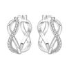 Elegant Heart Zircon Infinity Hoop Earrings Fashionable Advanced Temperament Jewelry For Women