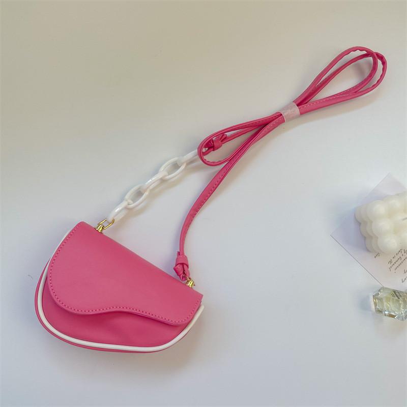 

Stylish Mini Saddle Bag For Girls Fashionable Korean Design Winter Accessory For Kids рожевий