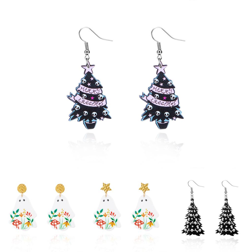 Aclylic Ghost Pendant Earrings With Cartoon Design For Fashion Women