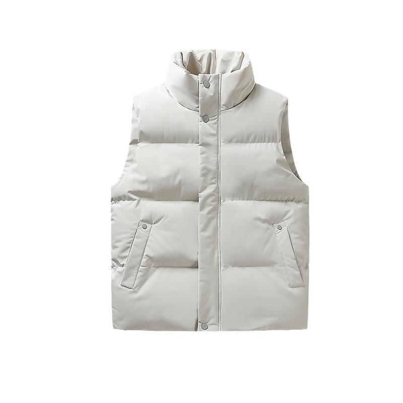 Autumn and Winter New Men's Korean Version Slim-fit Stand-up Collar Thickened Vest Warm Jacket Men