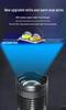 High-Brightness Long-Range Rechargeable LED Zoom Flashlight with White Laser and Digital Display for Outdoor Use