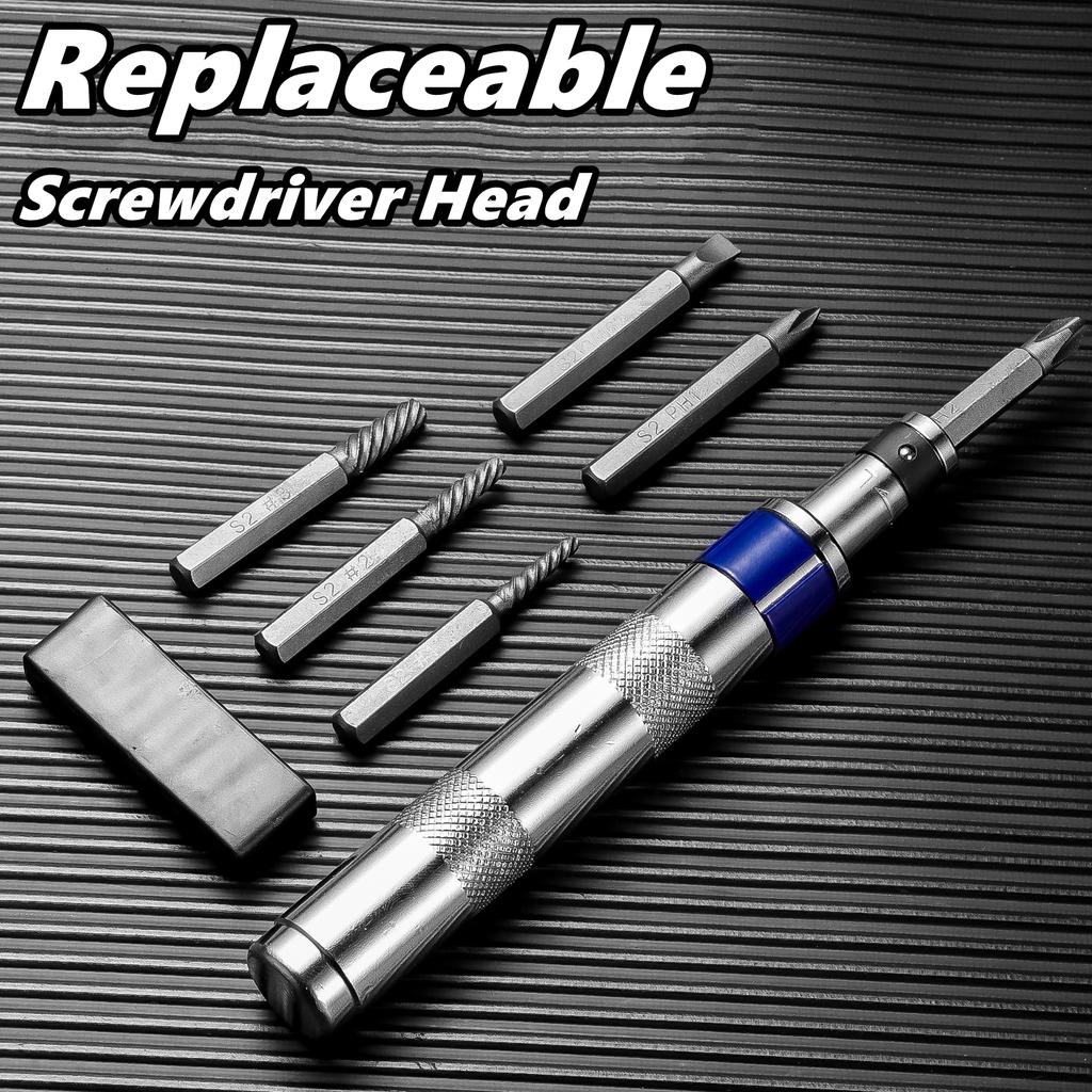 6 In 1 Impact Screwdriver Impact Drive Rusted Stuck Broken Fasteners Remover Screwdriver Set with Complete Specifications