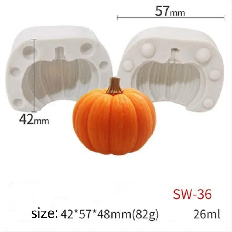 New DIY Festival Pumpkin Shaped Candle Mold Handmade Soap Mold Halloween Gypsum Silicone Decorative Kitchen Baking Candy Mold
