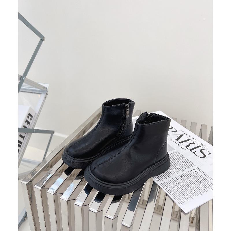 

British Style Child Boot Winter Flat Bottomed Child Boot a Child Outdoor Leisure Girls Autumn Boot Girl Booties 36 чорний