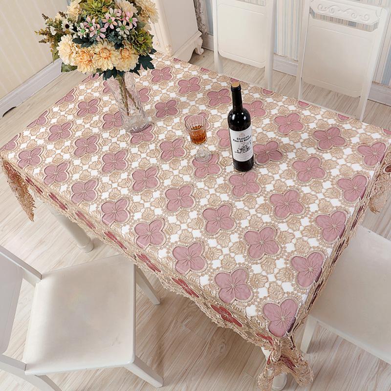 

Скатерть в европейском стиле с вышивкой, кружевная полая водорастворимая скатерть, украшение из ткани, чайный стол, скатерть, прикроватная тумбочка 130*130cm